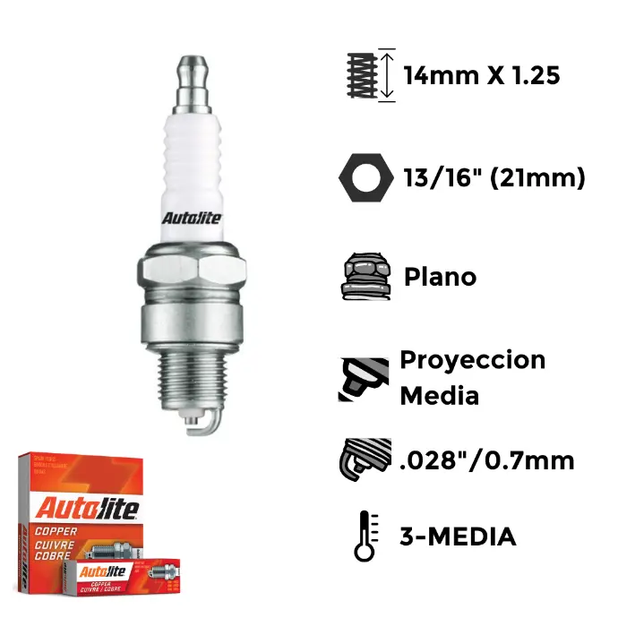 BUJIA AUTOLITE COBRE NGK BPR7HS