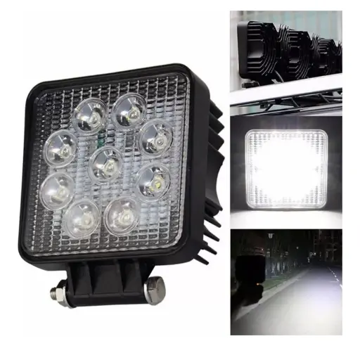 [LYT-CUA9] Lampara De Trabajo Cuadrada 9 Leds 27W 12/24V Spot