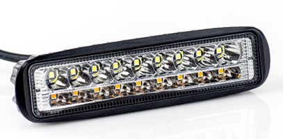 [LYT-REC18] Lampara De Trabajo 6'' 18Leds Blanco + Flashing Ambar