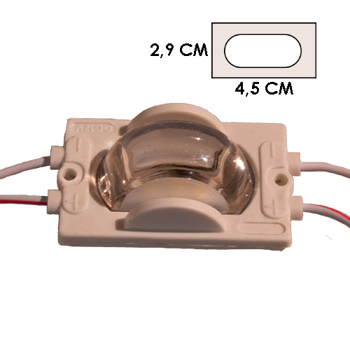 [LYT-4931BCO] Modulo 3Led Con Lente Blanco 6500K 12V Ip67