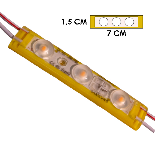 [LYT-7015AMO] Modulo 3Led Difusor Amarillo 12V Ip-67