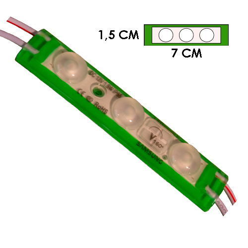 [LYT-7015VDE] Modulo 3Led Difusor Verde 12V Ip-67