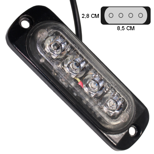 [LYT-STROBER4] Luz Federal Led Rjo-Azl 4 Led 12-24V