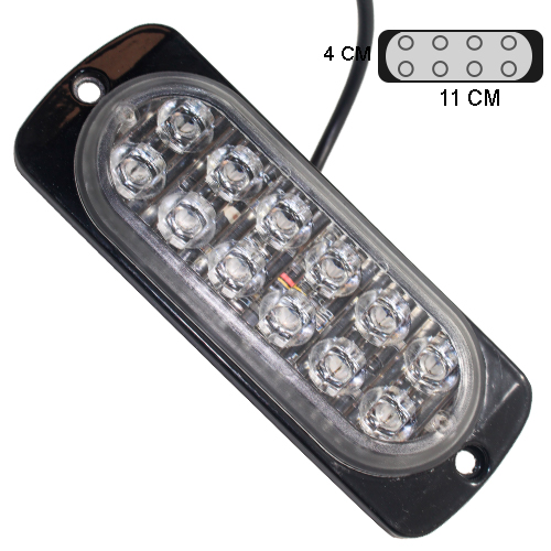 [LYT-STROBER12] Luz Federal Led Rjo-Azl 12 Led 12-24V