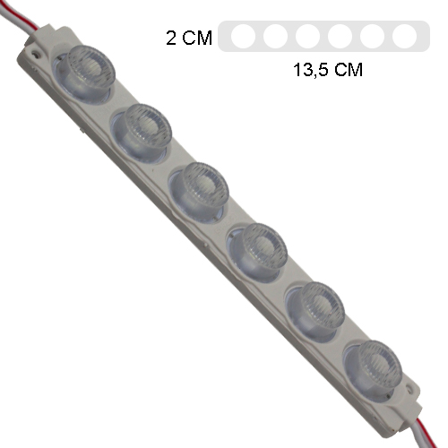 [LYT-7516BCO] Modulo 6Led (1X6) Con Difusor 3D Blanco 6500K 12V Ip-67