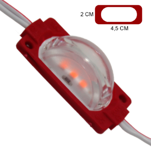 [LYT-4931RJO] Modulo 3Led Con Lente Rojo 12V Ip67