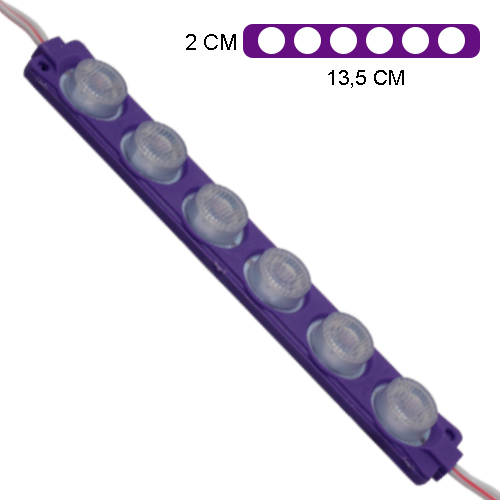 [LYT-7516MDO] Modulo 6Led (1X6) Con Difusor 3D Morado 12V Ip-67