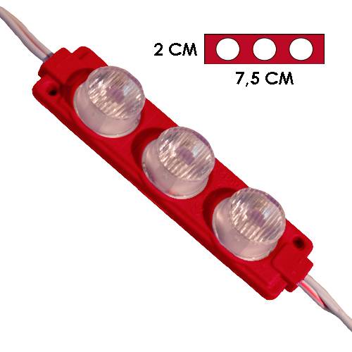 [LYT-7540RJO] Modulo Loyta 3Led Con Difusor 3D Rojo 24V Ip-67