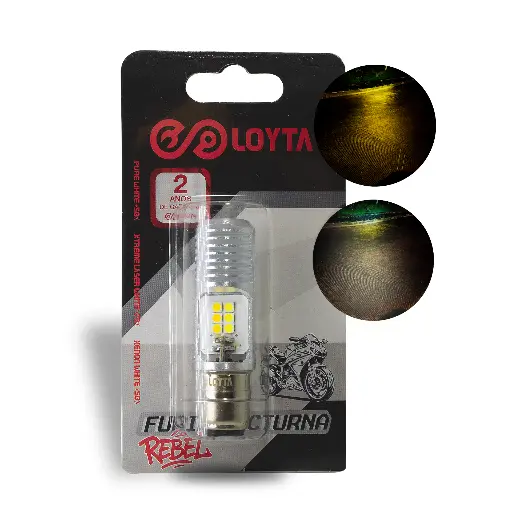 [LYT-S2-FN] Bombillo Moto Bicolor Amarillo/Blanco AC/DC Loyta