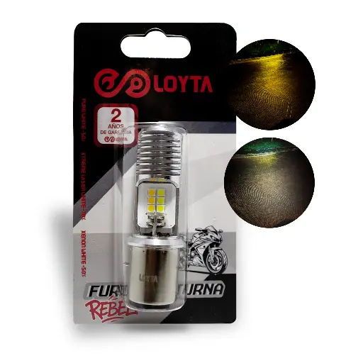 [LYT-M1-FN] Bombillo Led Bicolor Amarillo/Blanco BA20D AC/DC Loyta